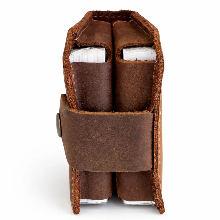 Elegante Juego de Cartas Inglés de Cuero Café 1