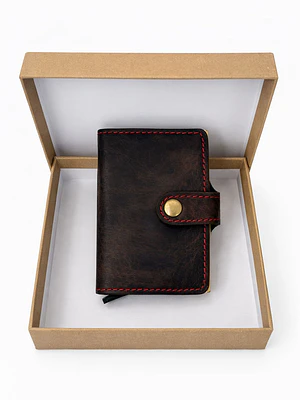 Billetera Cuero Vintage Broche