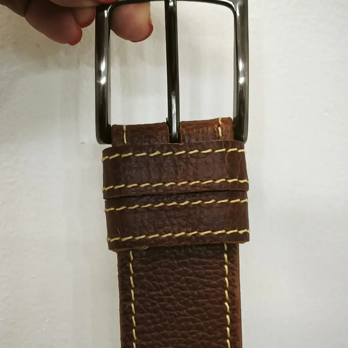 Cinturón Cuero Tabaco Texturizado 2