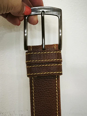 Cinturón Cuero Tabaco Texturizado