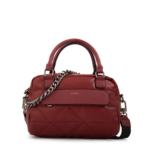 Cartera bandolera con asas brenda mediana burdeo
