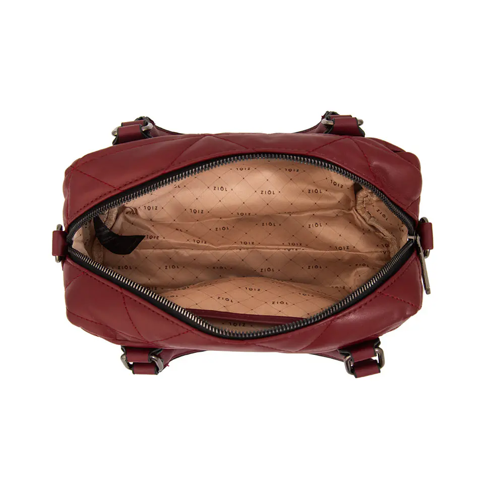 Cartera bandolera con asas brenda mediana burdeo 3