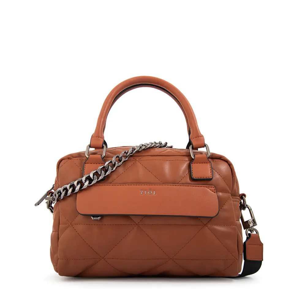 Cartera bandolera con asas brenda mediana café 1