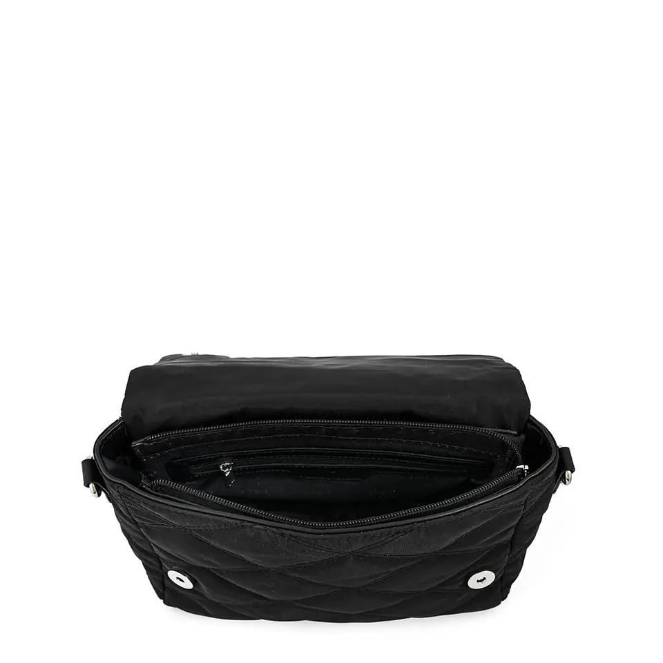 Cartera bandolera con tapa elvira pequeña negro 3