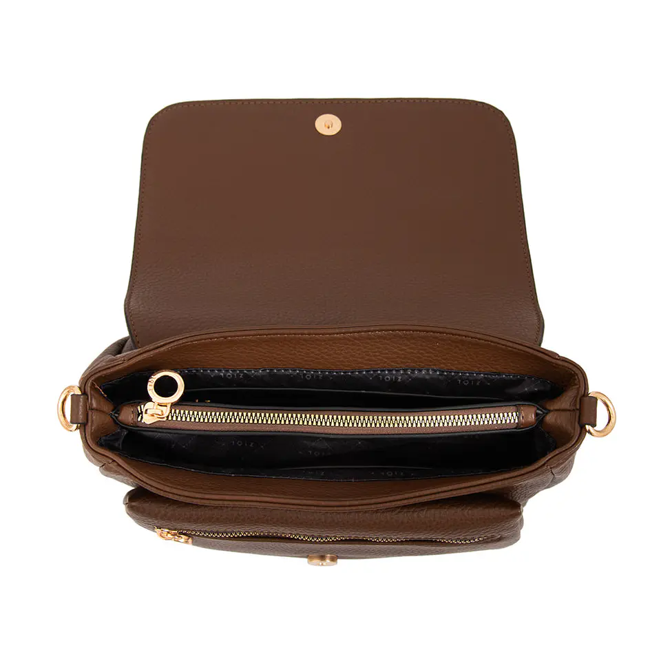 Cartera bandolera gwen mediana café oscuro 3