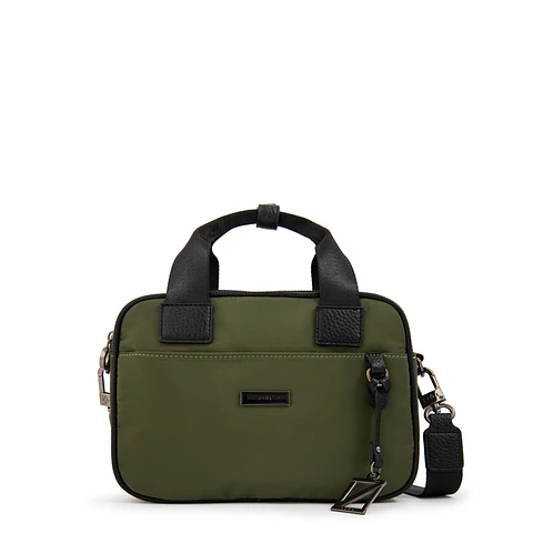 Cartera bandolera con asas helena pequeña verde oliva