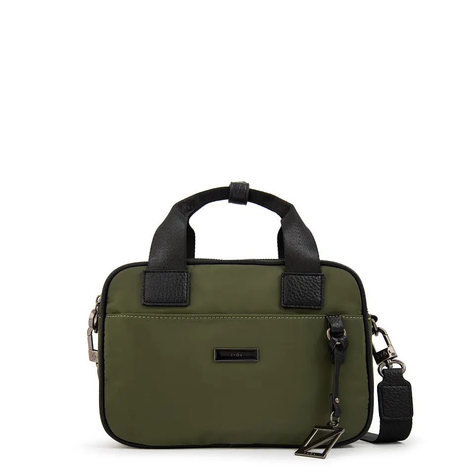 Cartera bandolera con asas helena pequeña verde oliva 1