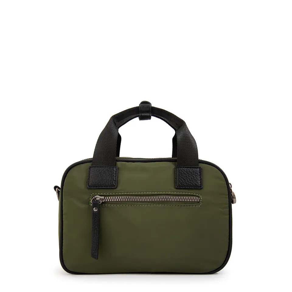 Cartera bandolera con asas helena pequeña verde oliva 2