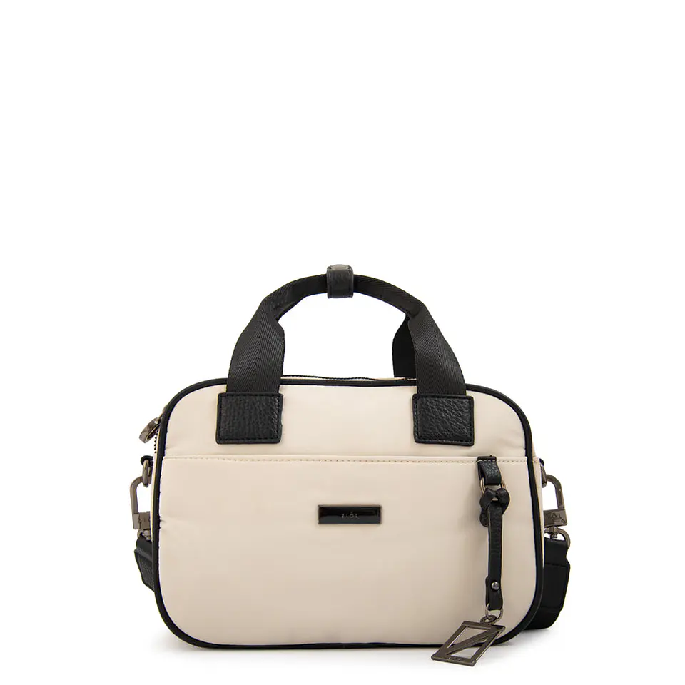 Cartera bandolera con asas helena pequeña blanco crudo 1