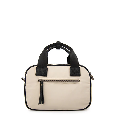 Cartera bandolera con asas helena pequeña blanco crudo