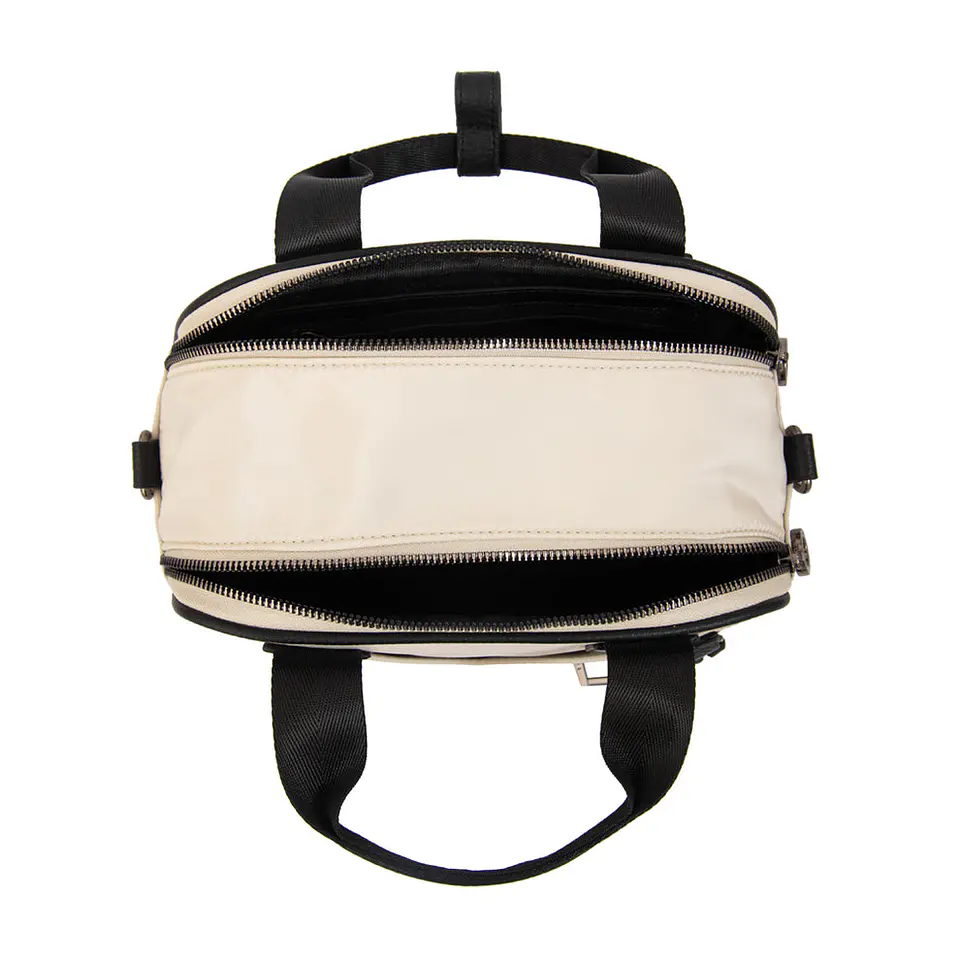 Cartera bandolera con asas helena pequeña blanco crudo 3