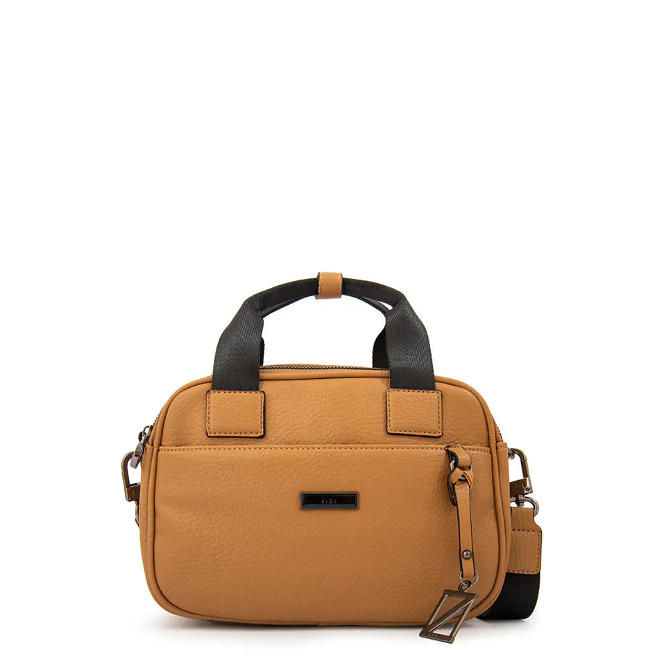 Cartera bandolera con asas helena pequeña beige oscuro 1