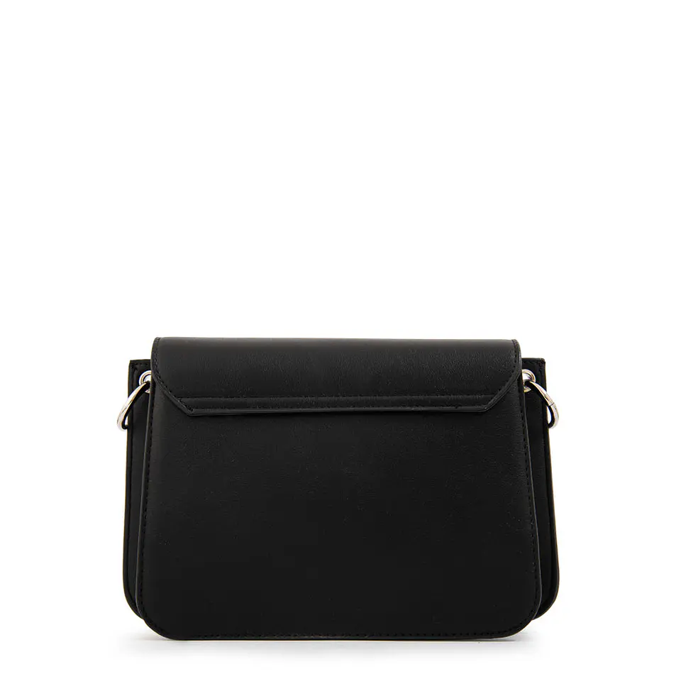 Cartera bandolera con tapa karina mediana negro 2