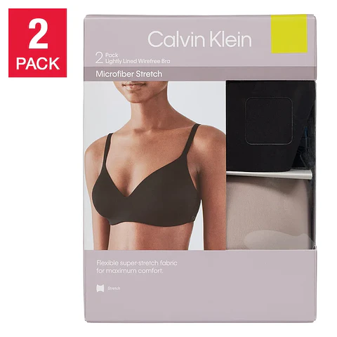 Sujetador Calvin Klein para mujer, paquete de 2