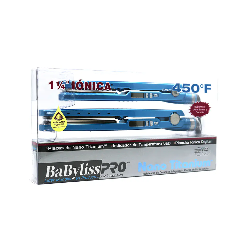 Pack Planchas Iónicas Digitales Azul BaBylissPRO Nano Titanium 2