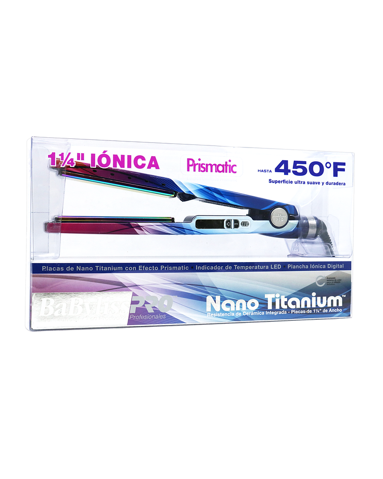 Plancha Iónica Digital BaBylissPRO Nano Titanium 1 ¼” Serie 2091 Prismatic