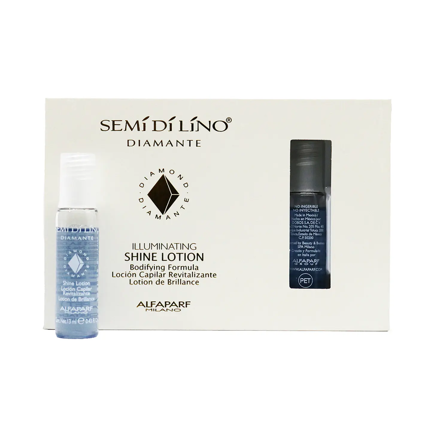 Caja de 12 Ampolletas Illuminating Shine Lotion ALFAPARF MILANO Semi Di Lino 13ml 2