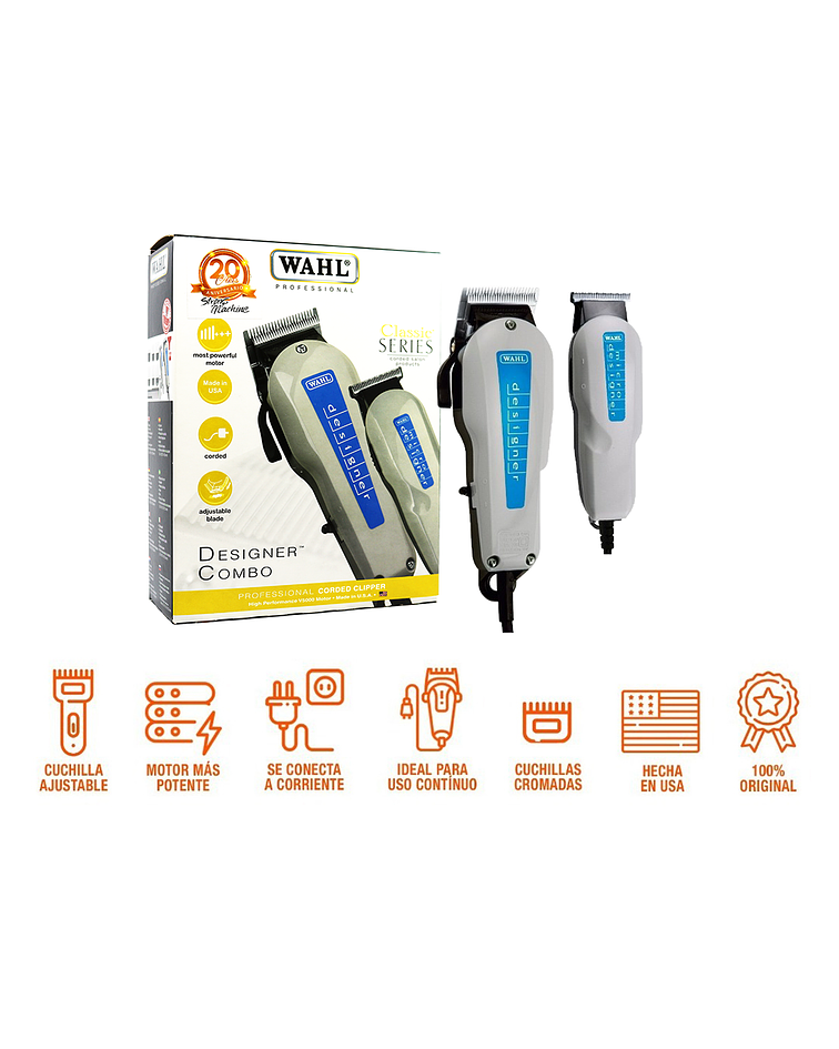 Pack Máquina Cortadora y Patillera Profesional WAHL Designer Six