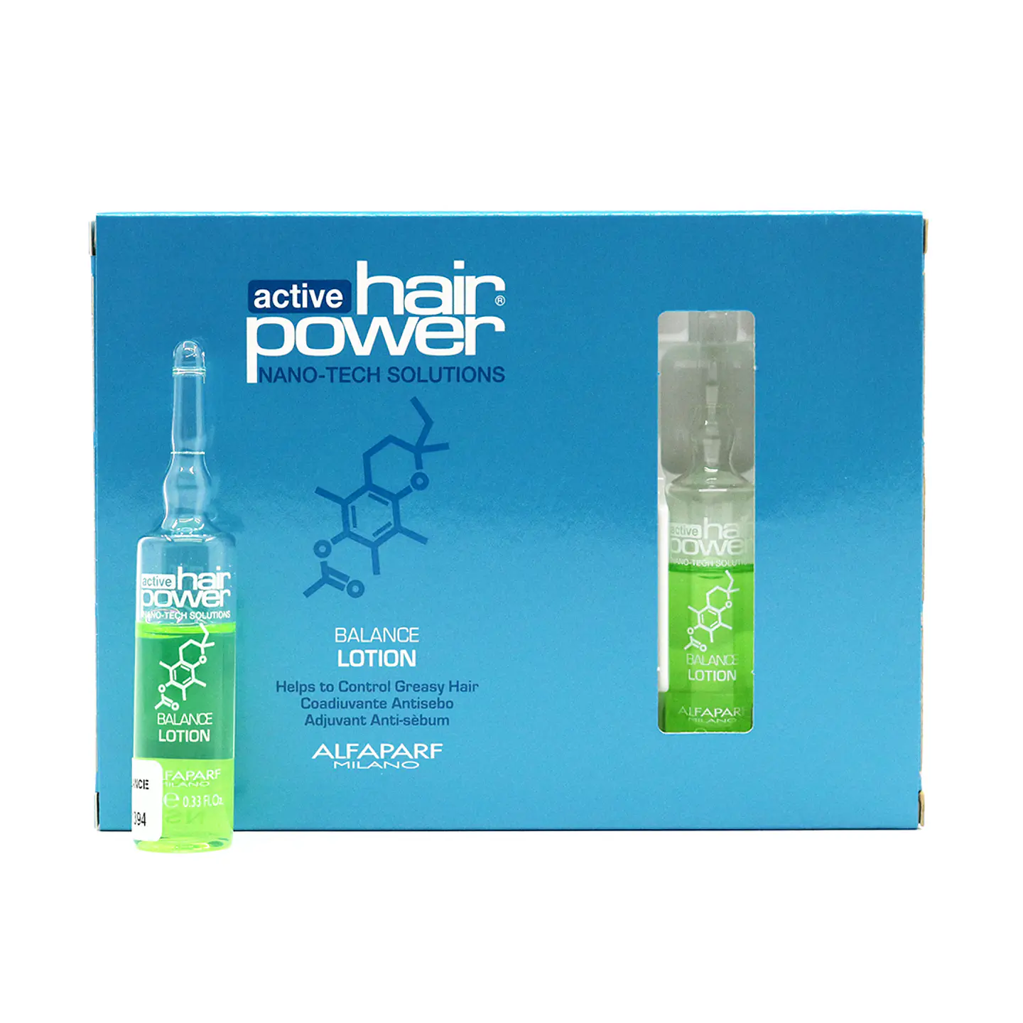 Caja de 6 Ampolletas Antisebo Balance Lotion ALFAPARF MILANO Active Hair Power 10ml 1