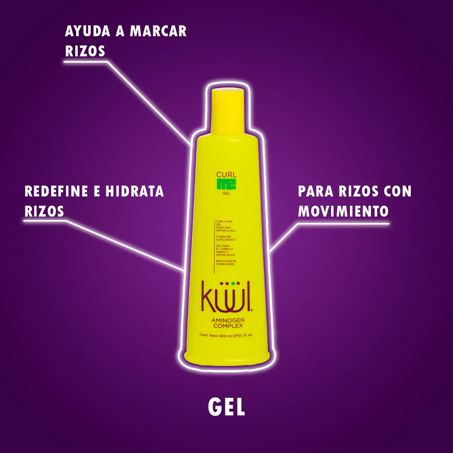 Gel para Definir Rizos KÜÜL Curl Me 300ml 3