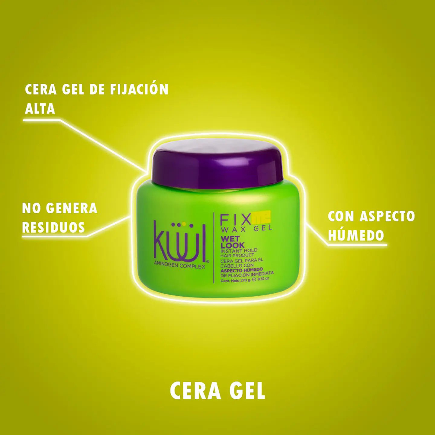 Cera en Gel Wax Gel Wet Look KÜÜL Fix Me 270g 4