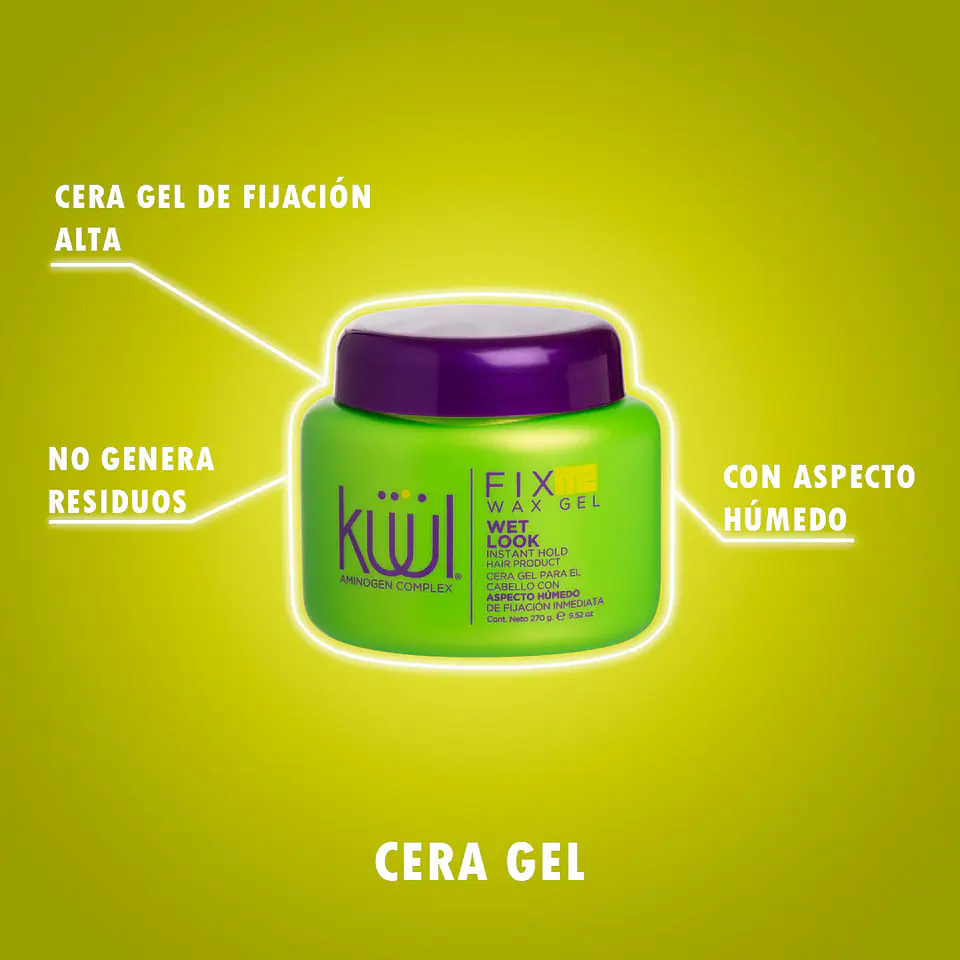 Cera en Gel Wax Gel Wet Look KÜÜL Fix Me 270g 4