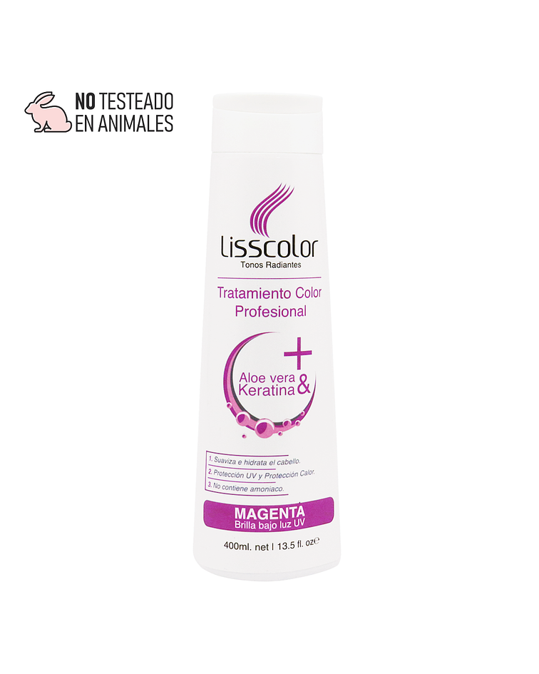 Tratamiento Color Profesional Lisscolor Magenta (Brilla bajo la luz UV) 400ml