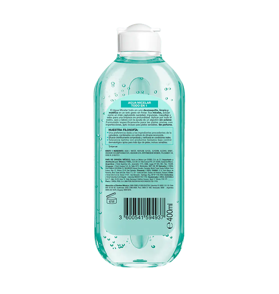 Agua Micelar Pure Active GARNIER Skin Active 400ml 2