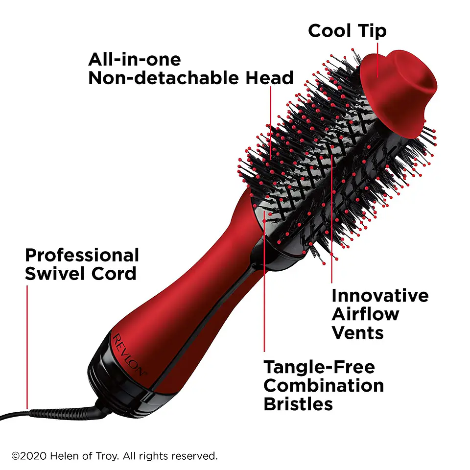 Cepillo Alisador Secador One Step Volumizer REVLON Edición Especial ROJO 5
