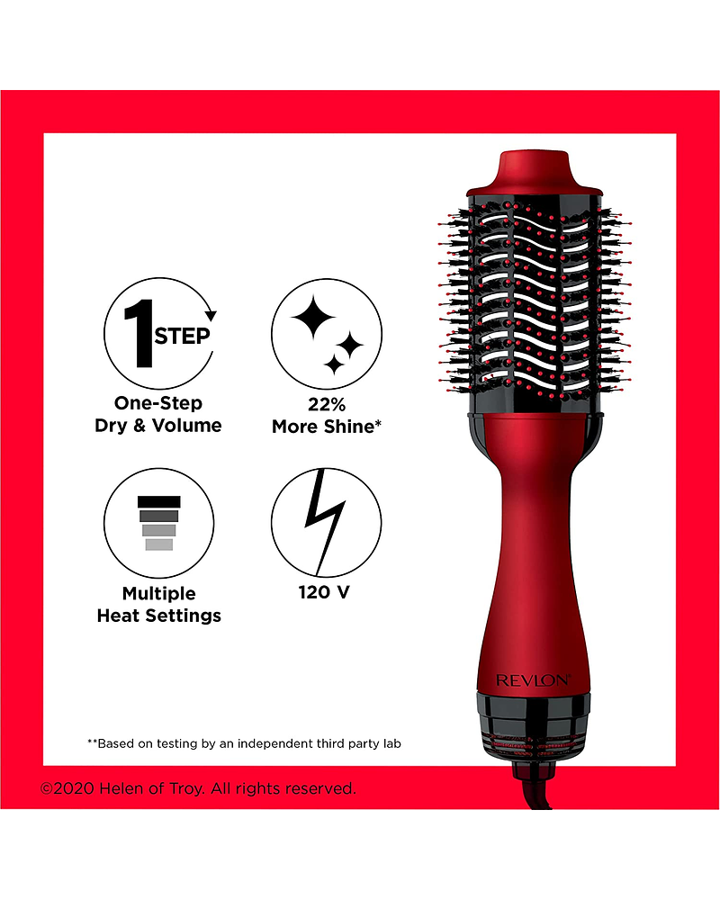 Cepillo Alisador Secador One Step Volumizer REVLON Edición Especial ROJO