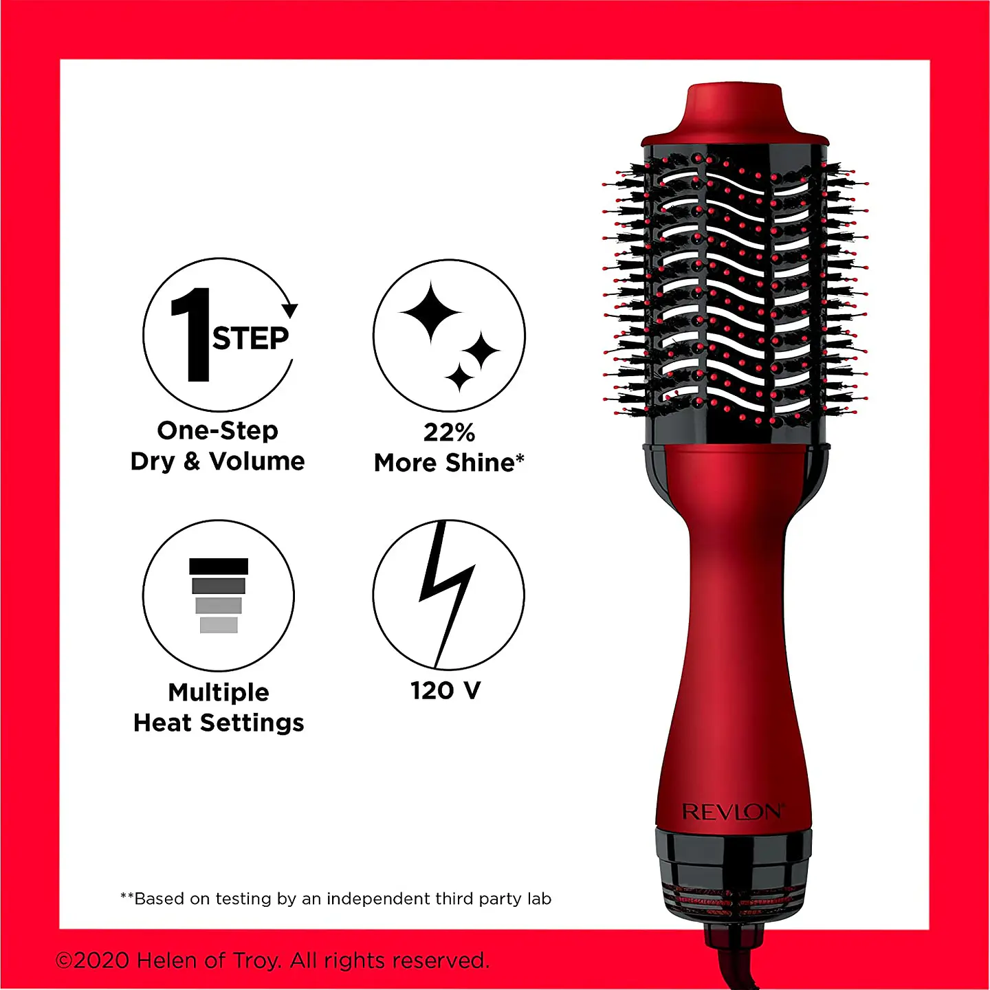 Cepillo Alisador Secador One Step Volumizer REVLON Edición Especial ROJO 7