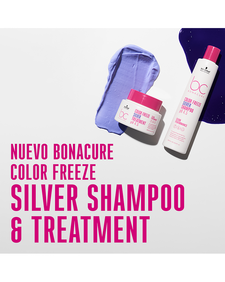 Champú con Queratina Vegana y pH 4.5 Color Freeze Silver BONACURE 250ml