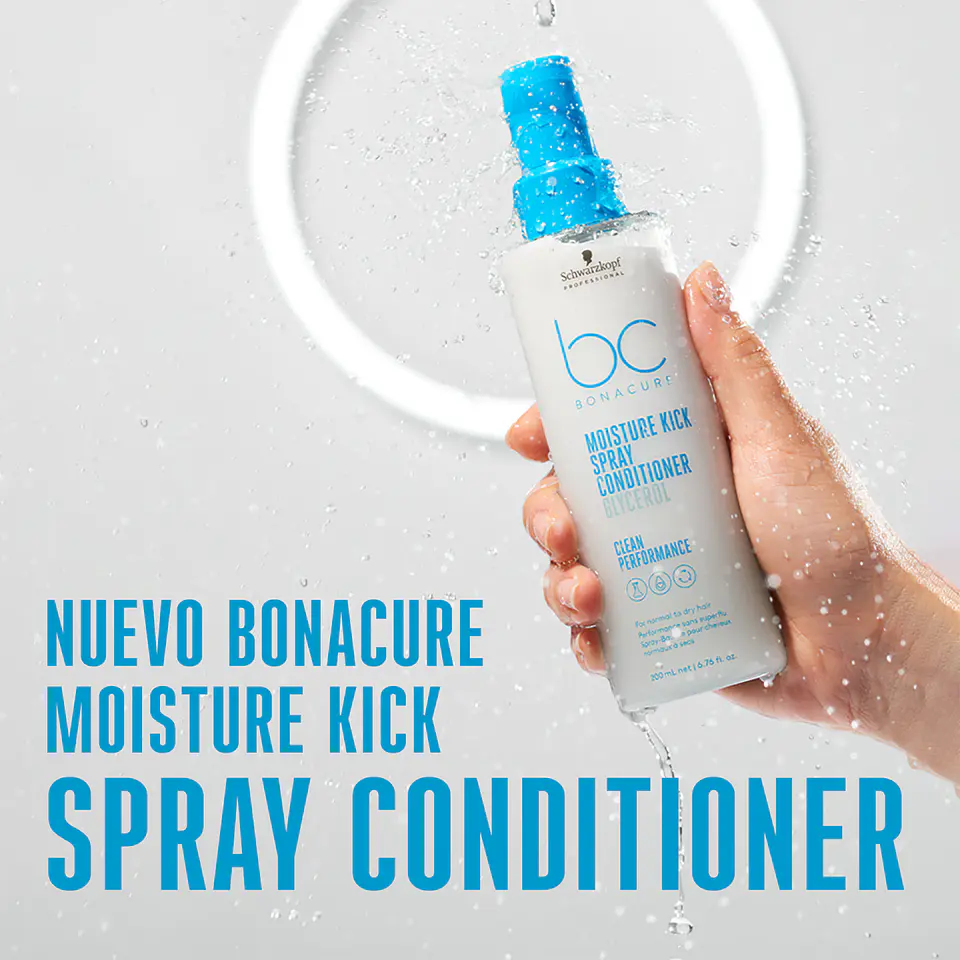 Spray Acondicionador con Queratina Vegana y Glicerol Moisture Kick BONACURE 200ml 3