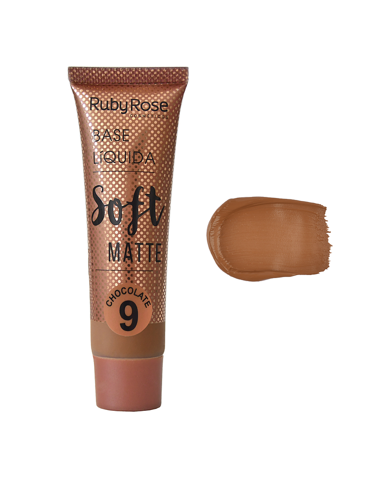 Base Líquida RUBY ROSE Soft Matte Grupo 3 Chocolate 29ml