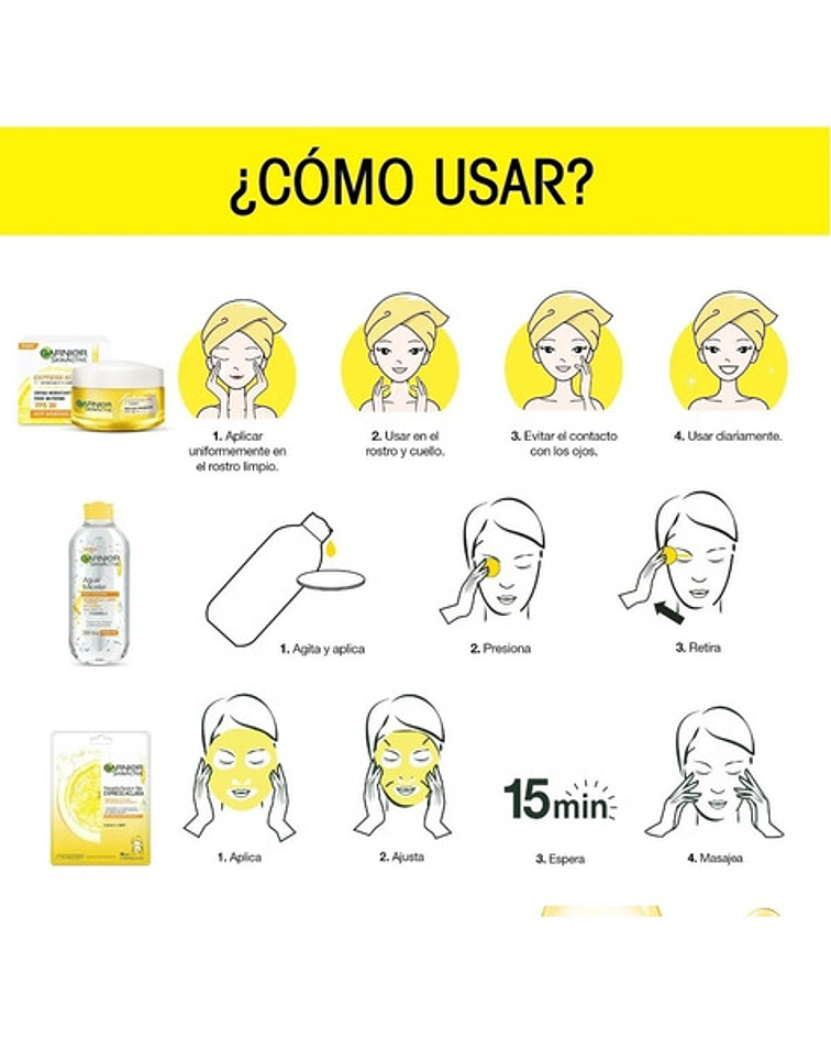 Limpiador Facial Tono Uniforme Express Aclara GARNIER Skin Active 150ml