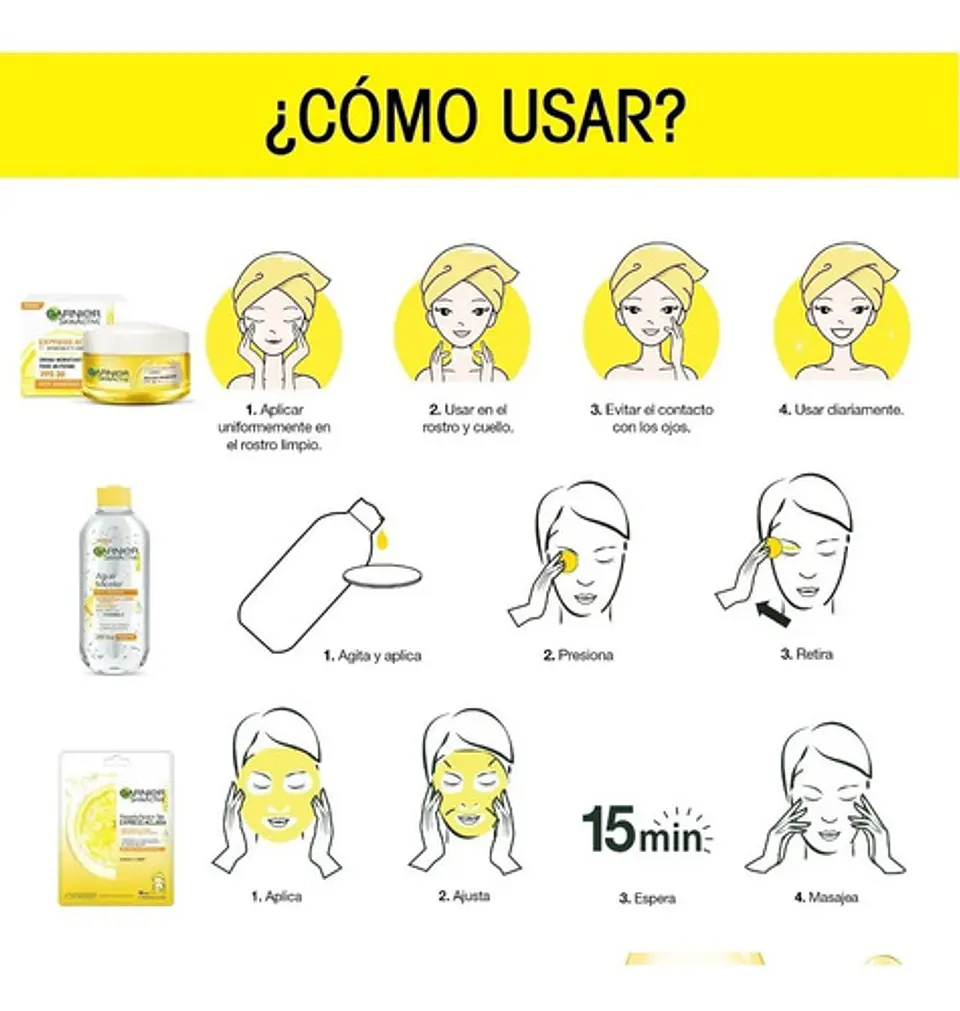 Agua Micelar Express Aclara GARNIER Skin Active 400ml 2