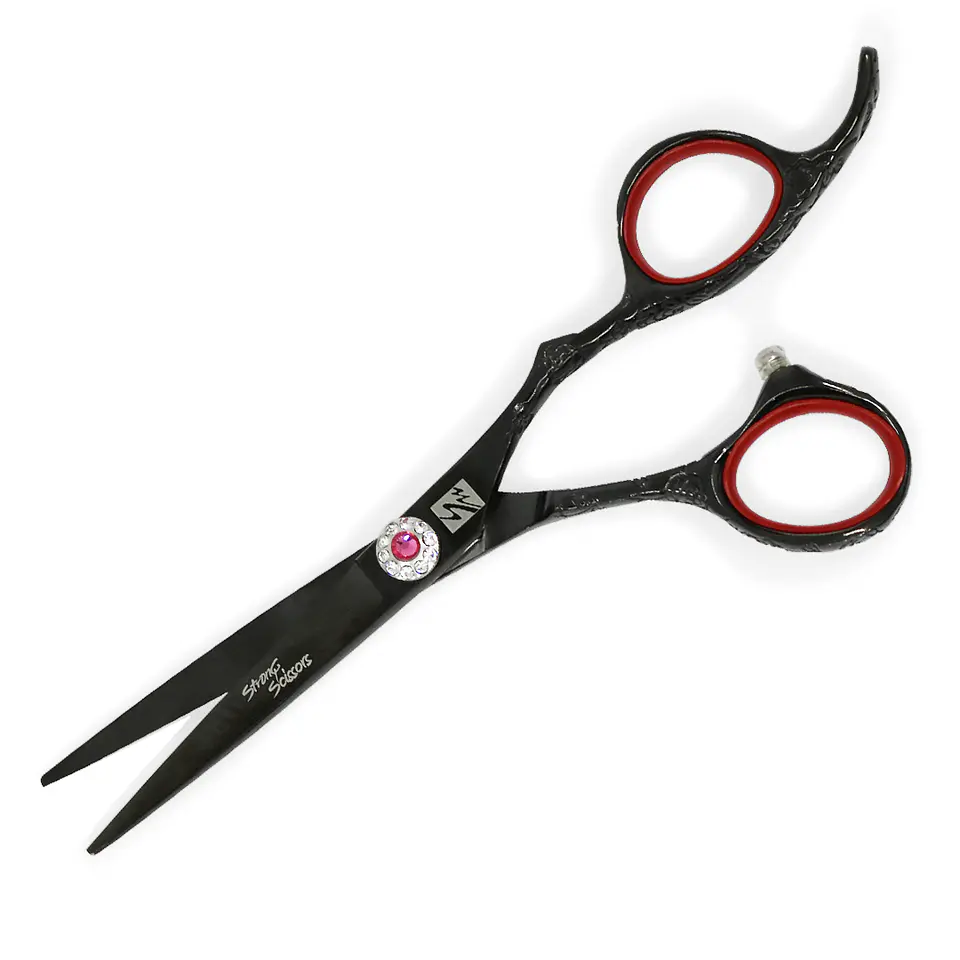 Tijeras Peluquería Profesionales Deslizante Piedra Rosada Ajustable 5.5″ STRONG SCISSORS Y CK15B 5.5