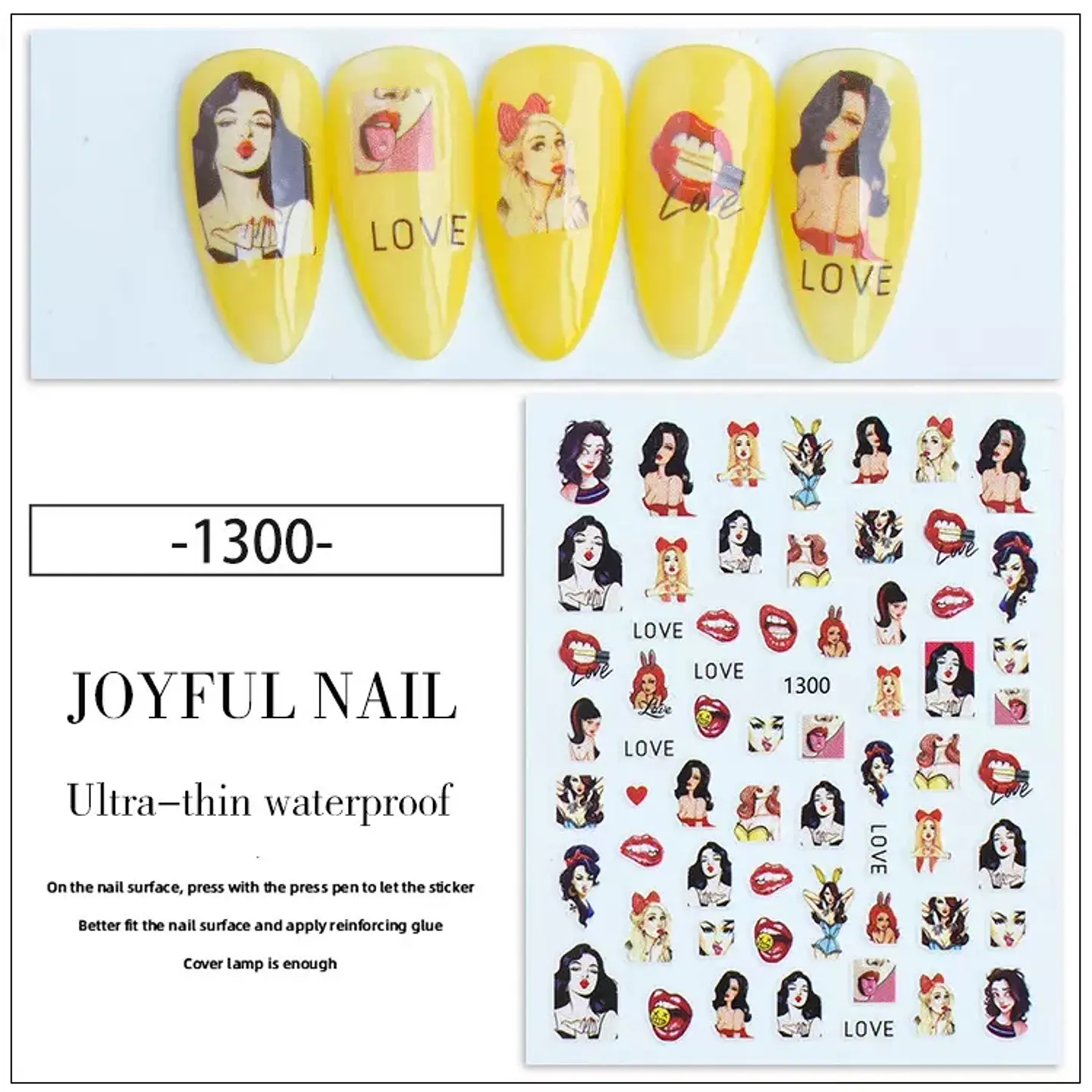 Stickers Besos Sexy para Uñas JOYFUL NAIL 3