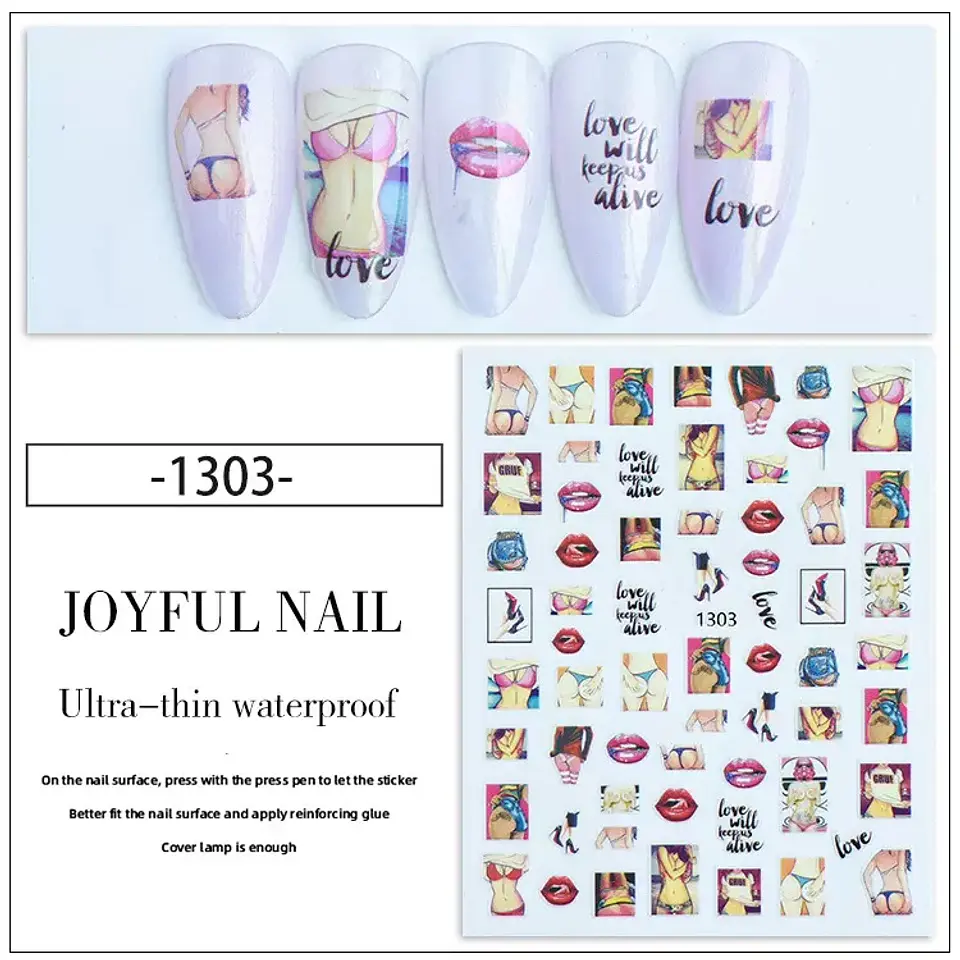Stickers Besos Sexy para Uñas JOYFUL NAIL 6