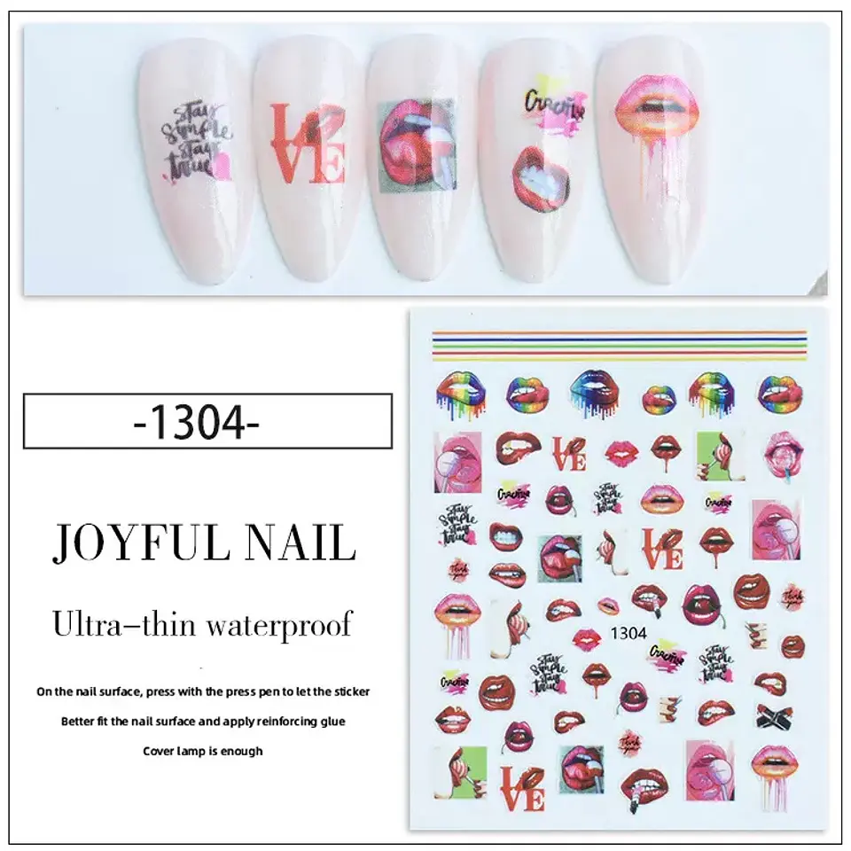 Stickers Besos Sexy para Uñas JOYFUL NAIL 7