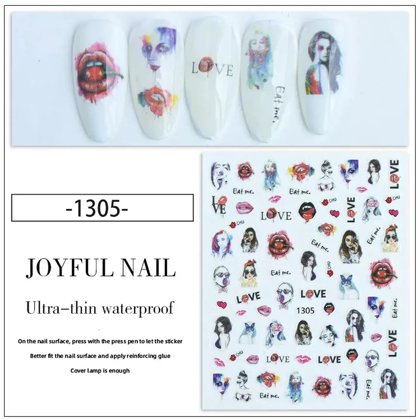 Stickers Besos Sexy para Uñas JOYFUL NAIL 8