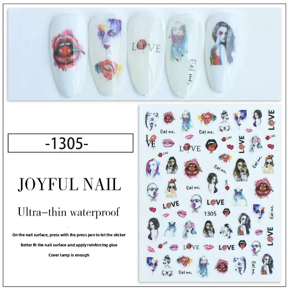 Stickers Besos Sexy para Uñas JOYFUL NAIL 8