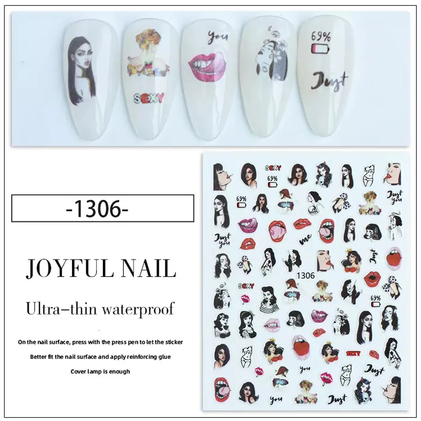 Stickers Besos Sexy para Uñas JOYFUL NAIL 9