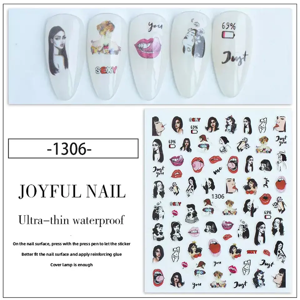 Stickers Besos Sexy para Uñas JOYFUL NAIL 9