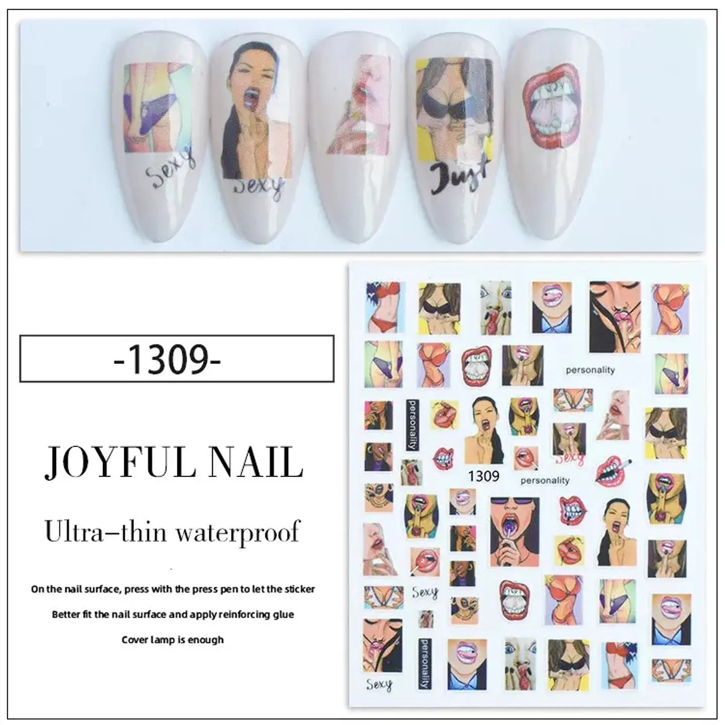 Stickers Besos Sexy para Uñas JOYFUL NAIL 12