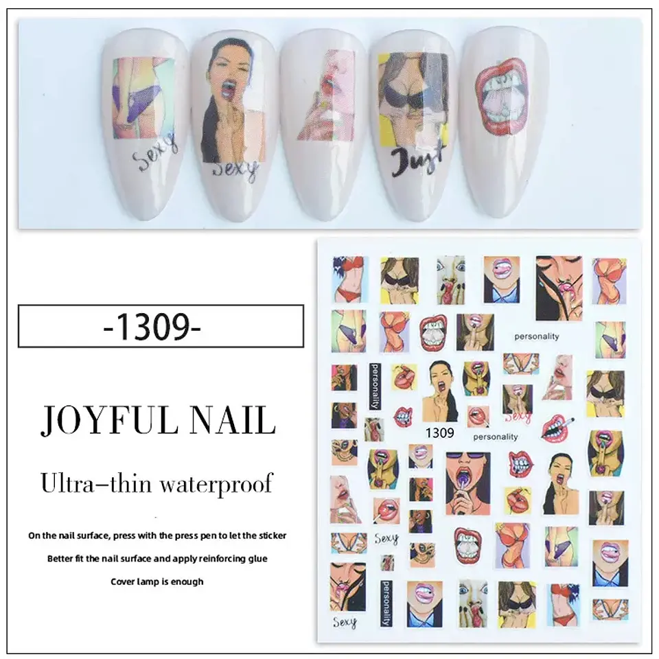 Stickers Besos Sexy para Uñas JOYFUL NAIL 12