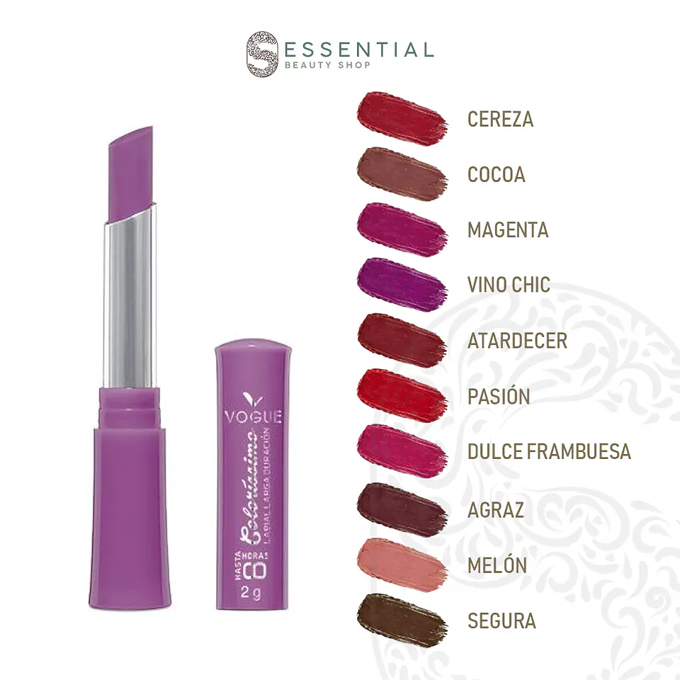Labial Barra Larga Duración 8 horas VOGUE Coloríssimo 2g 2