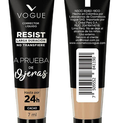 Corrector Líquido a Prueba de Ojeras VOGUE Resist 7ml