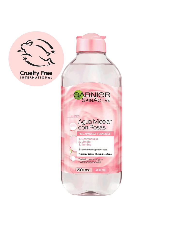 Agua Micelar con Agua de Rosas GARNIER Skin Active 400ml