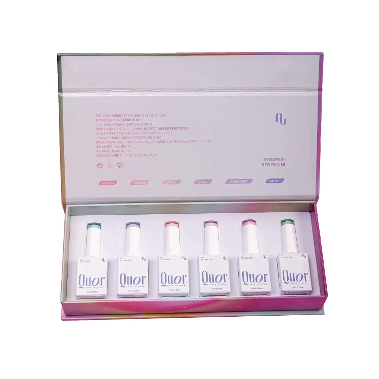 Esmaltes Semipermanente Sweet & Glow QUOR Caja Edición Especial 6pcs 2